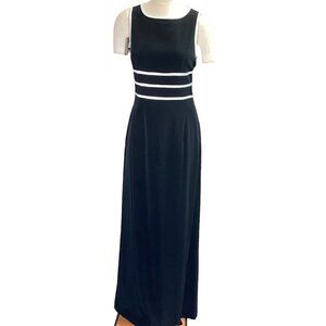 Adrianna Papell Evening Gown Open Tie Back Sz 12 Black & White 116N